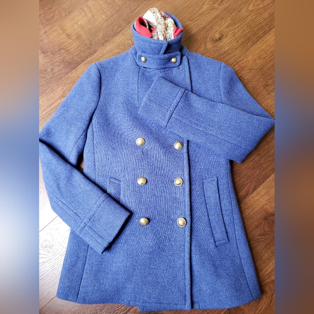 J. Crew Stadium Cloth Wool Pea Coat by Nello Gori